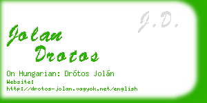 jolan drotos business card